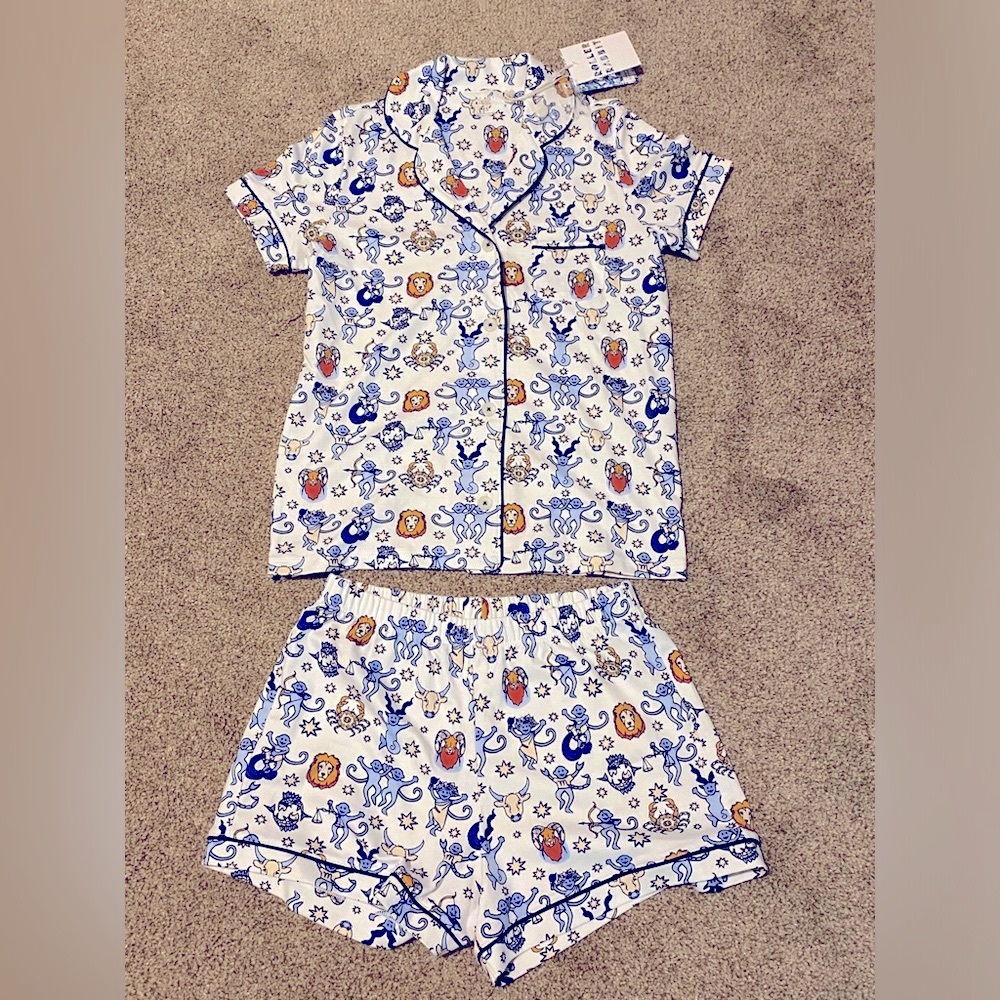 BRAND NEW - Original Roller Rabbit Monkey Horoscope Paola Polo Pajamas XS